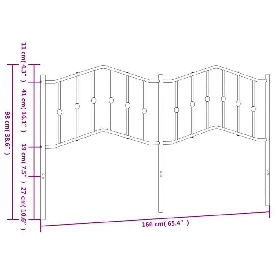 Tête de lit de remplacement métal blanc 160 cm - 6