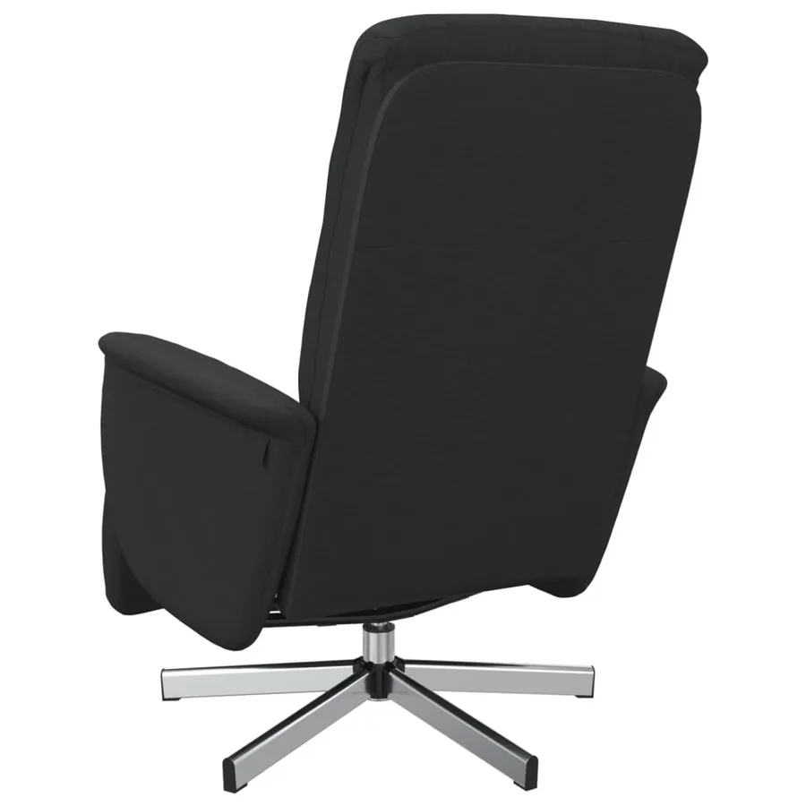 Fauteuil inclinable avec repose-pieds noir tissu - 5