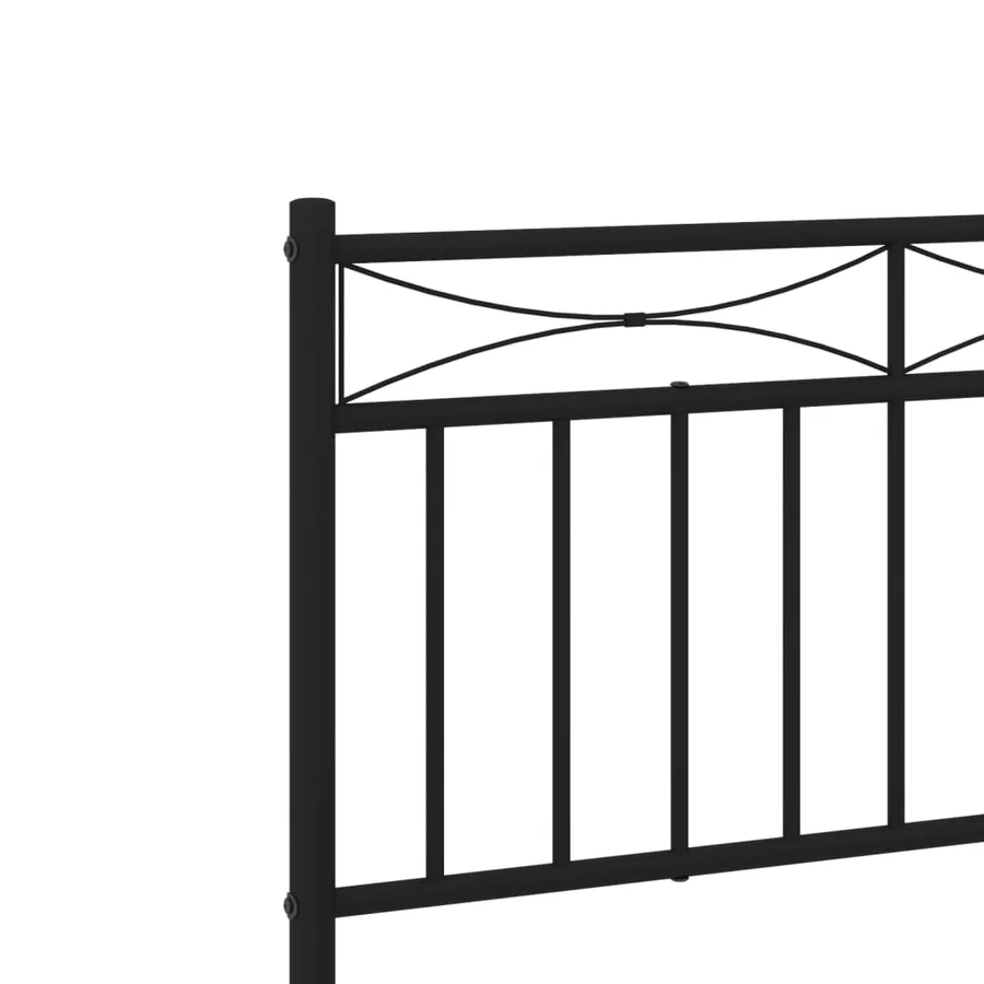 Cadre de lit métal sans matelas avec pied de lit noir 90x200 cm - 8