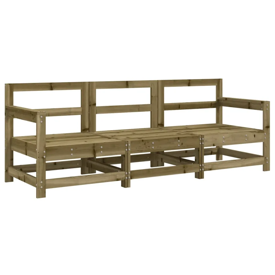 Salon de jardin 3 pcs bois de pin imprégné - 2