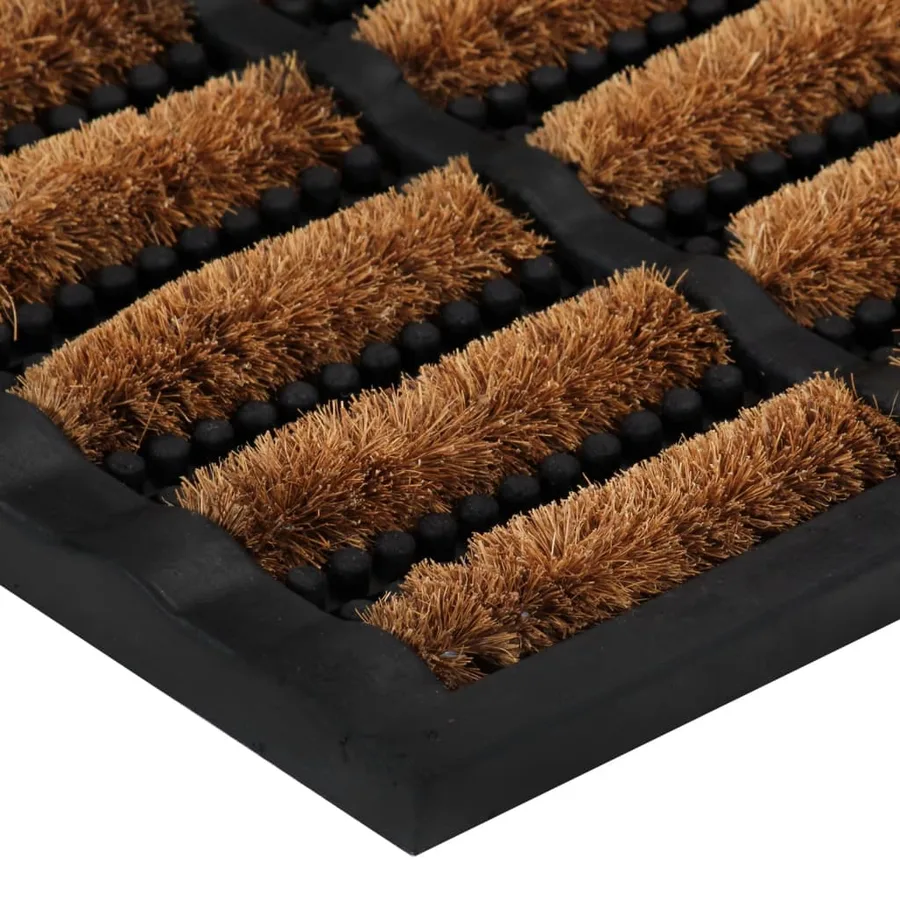 Paillasson rectangulaire 40x60 cm caoutchouc et fibre de coco - 4