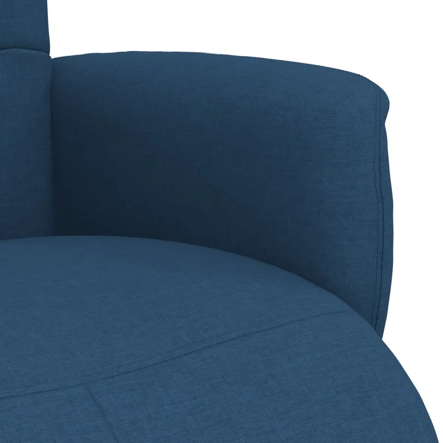 Fauteuil inclinable avec repose-pieds bleu tissu - 7