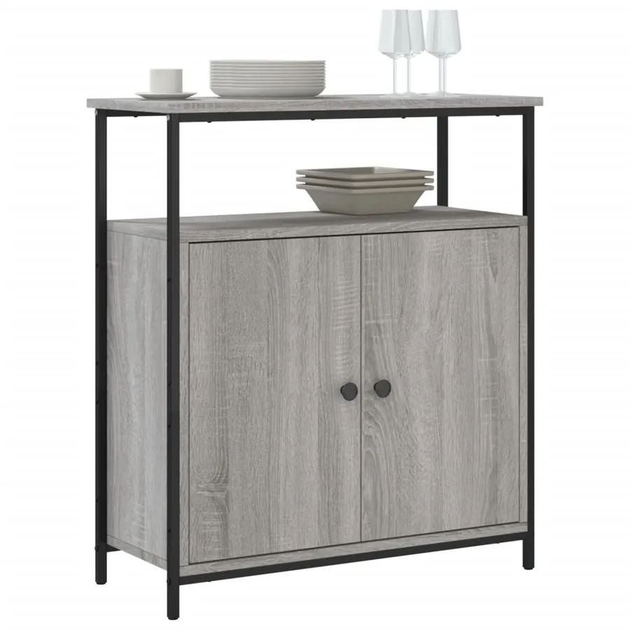 Buffet sonoma gris 70x30x80 cm bois d'ingénierie - 3