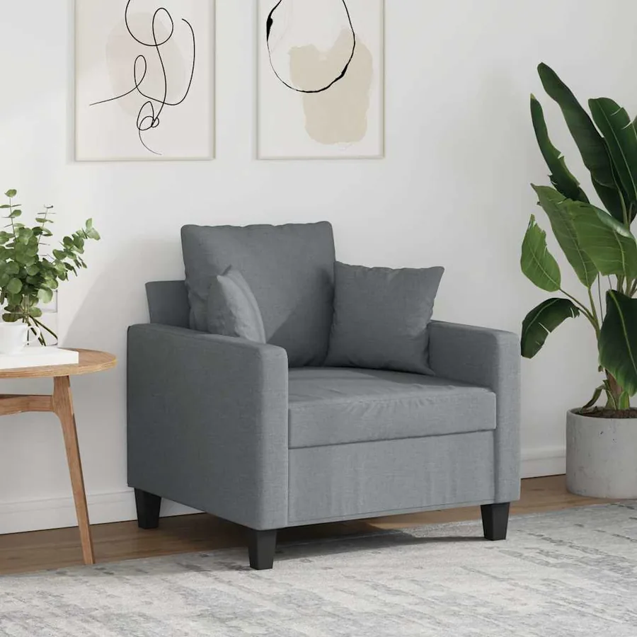 Fauteuil Gris clair 60 cm Tissu