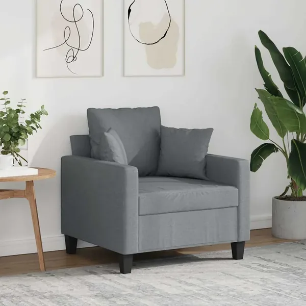 Fauteuil Gris clair 60 cm Tissu