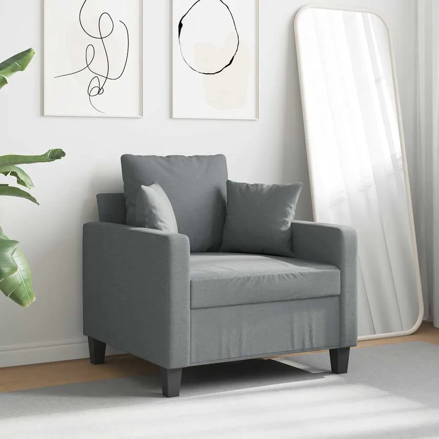 Fauteuil Gris clair 60 cm Tissu - 3