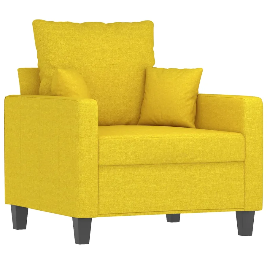 Fauteuil avec repose-pied Jaune clair 60 cm Tissu - 4