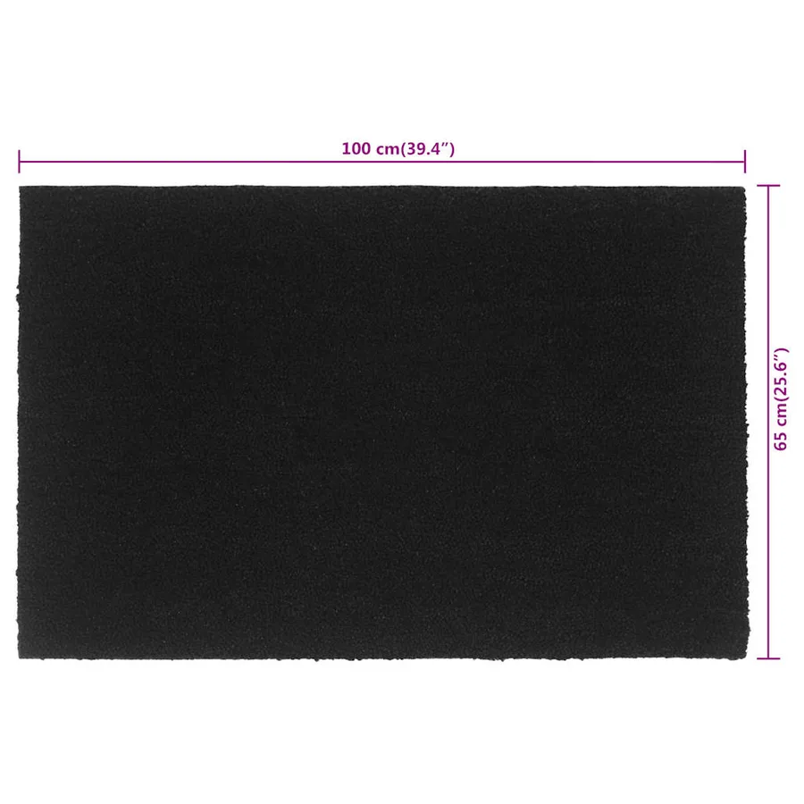 Tapis de porte noir 65x100 cm fibre de coco touffeté - 6