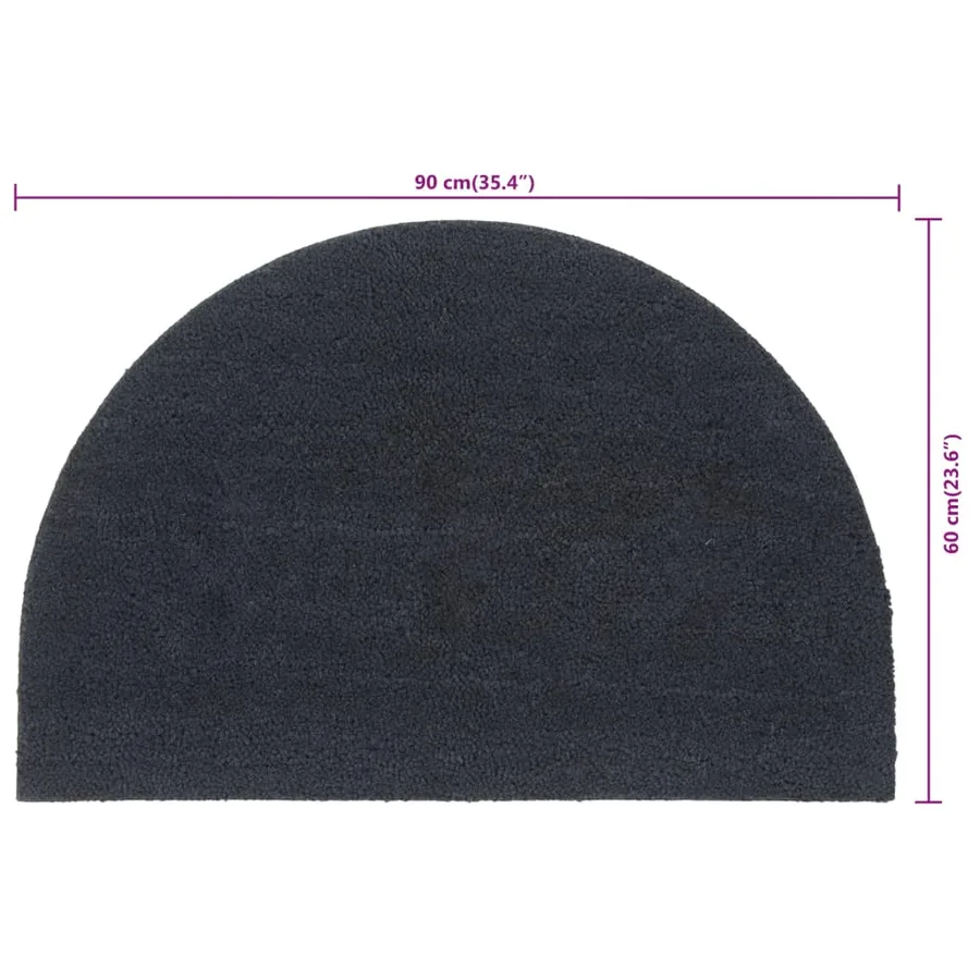 Tapis de porte gris foncé demi-rond 60x90 cm - 6