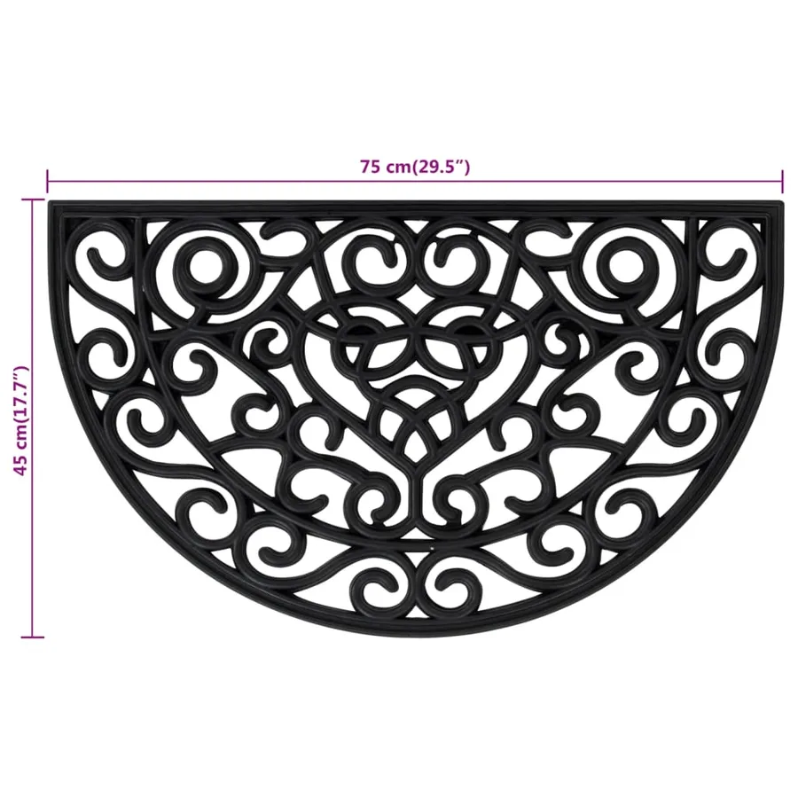 Tapis de porte demi-rond 45x75 cm caoutchouc - 6