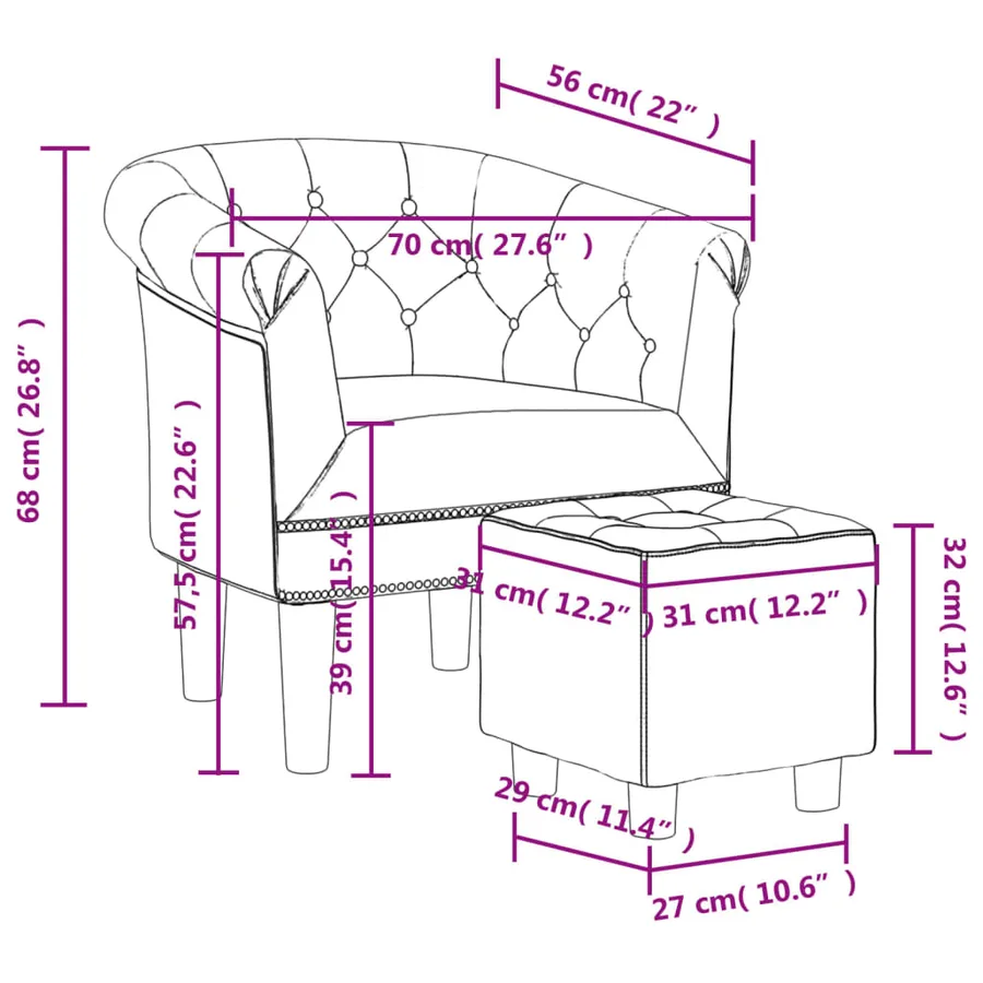 Fauteuil avec repose-pied argenté similicuir - 8