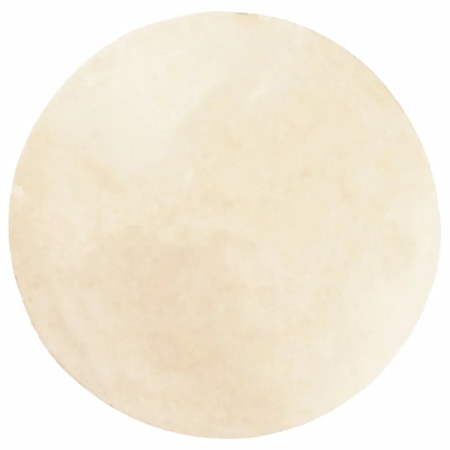 Tapis HUARTE à poils courts doux et lavable crème Ø 80 cm - 2