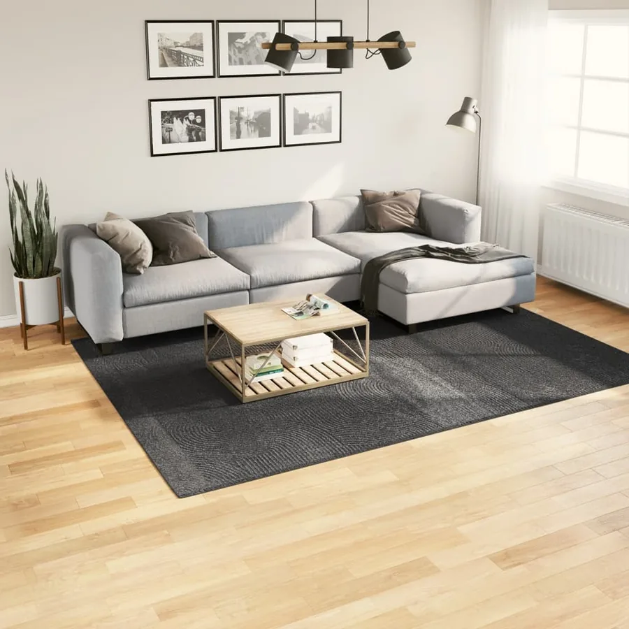 Tapis IZA poils courts style scandinave anthracite 200x280 cm