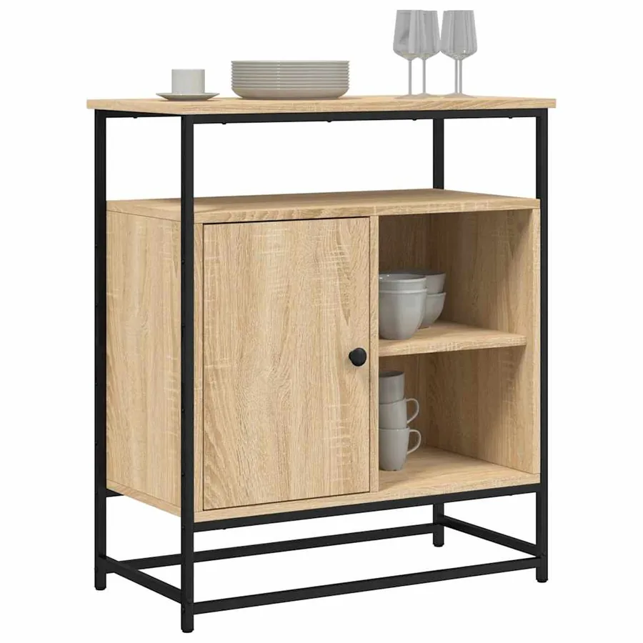 Buffet Chêne Sonoma 69x35x80 cm Bois d'ingénierie - 3