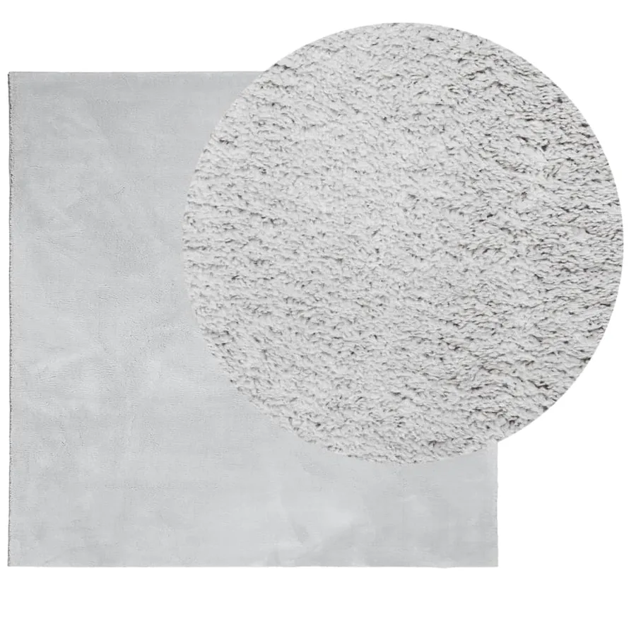 Tapis HUARTE à poils courts doux et lavable gris 160x160 cm - 3