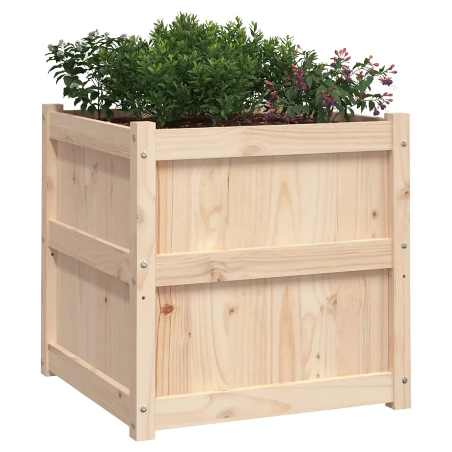 Jardinière d'extérieur 60x60x60 cm bois de pin massif - 4