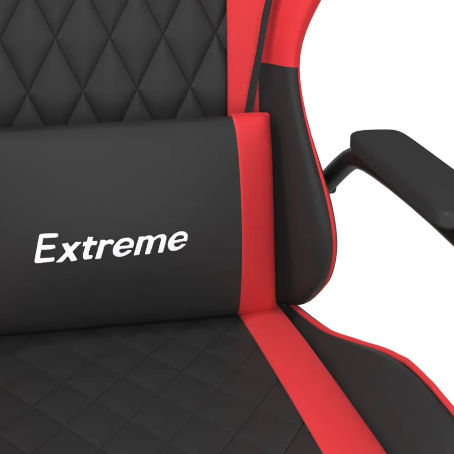Chaise de jeu de massage Noir et rouge Similicuir - 11