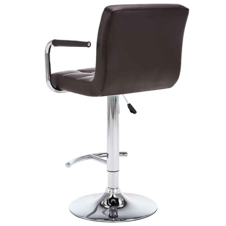 Tabourets de bar lot de 2 marron similicuir - 5