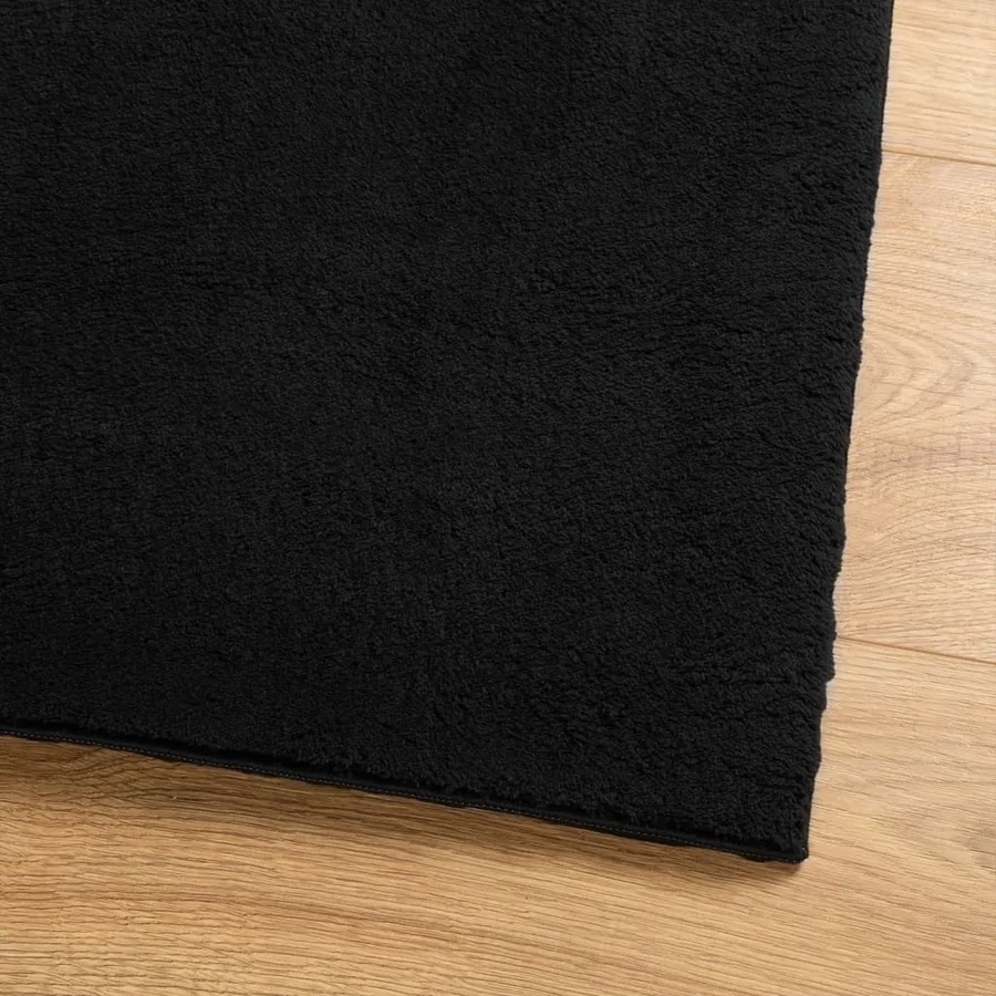 Tapis HUARTE à poils courts doux et lavable noir 60x110 cm - 4