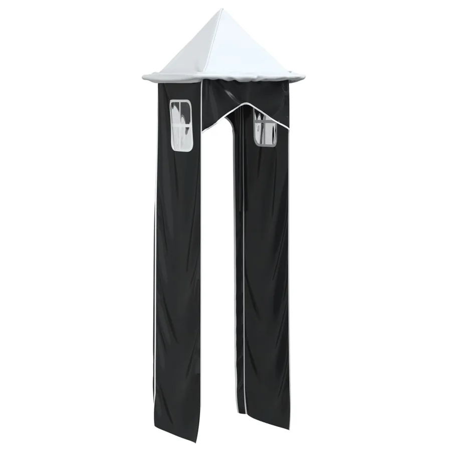Rideaux pour lit mezzanine avec tunnel et tour blanc et noir - 14