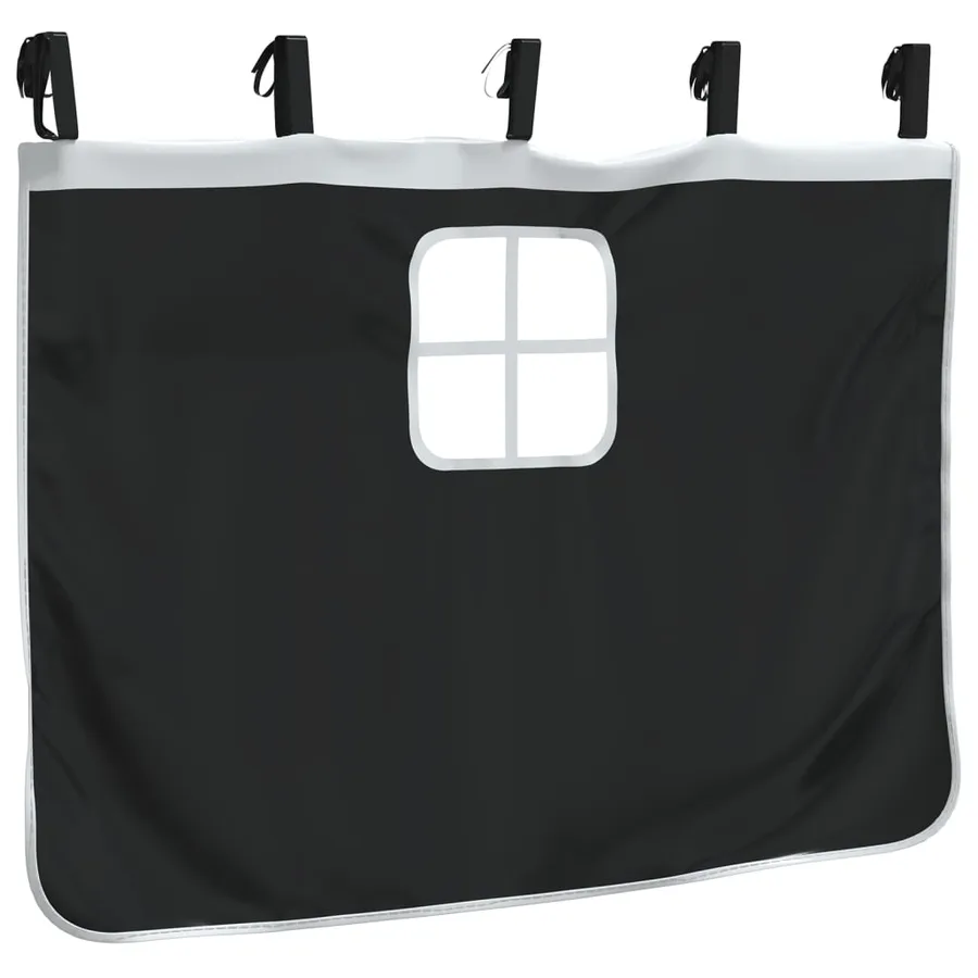 Rideaux pour lit mezzanine avec tunnel et tour blanc et noir - 8