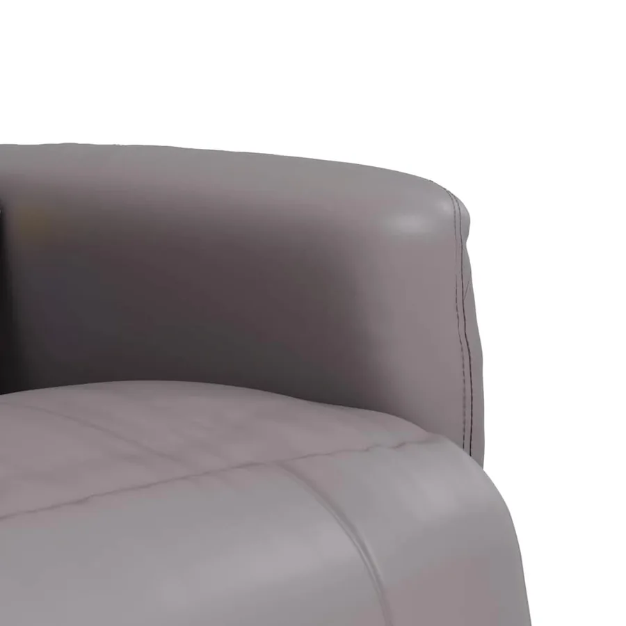 Fauteuil inclinable de massage repose-pieds gris similicuir - 9