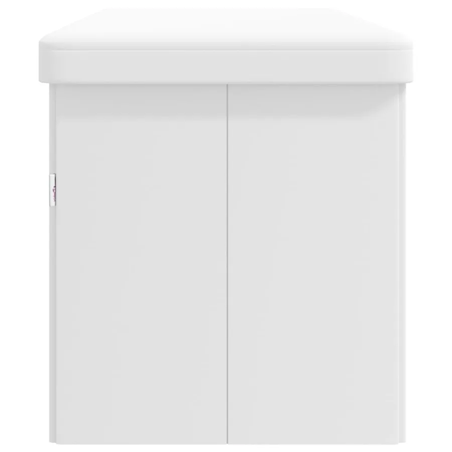 Banc de rangement pliable blanc PVC - 6