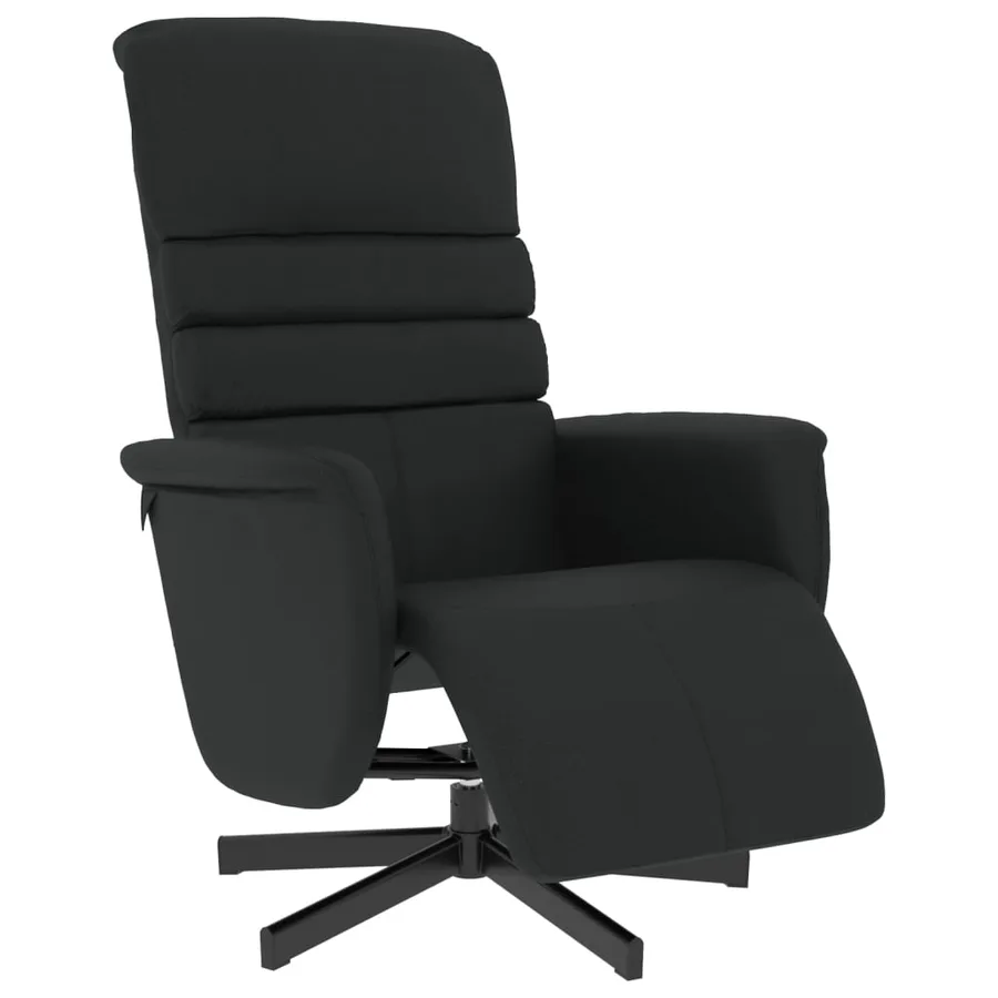 Fauteuil inclinable avec repose-pieds noir similicuir - 2