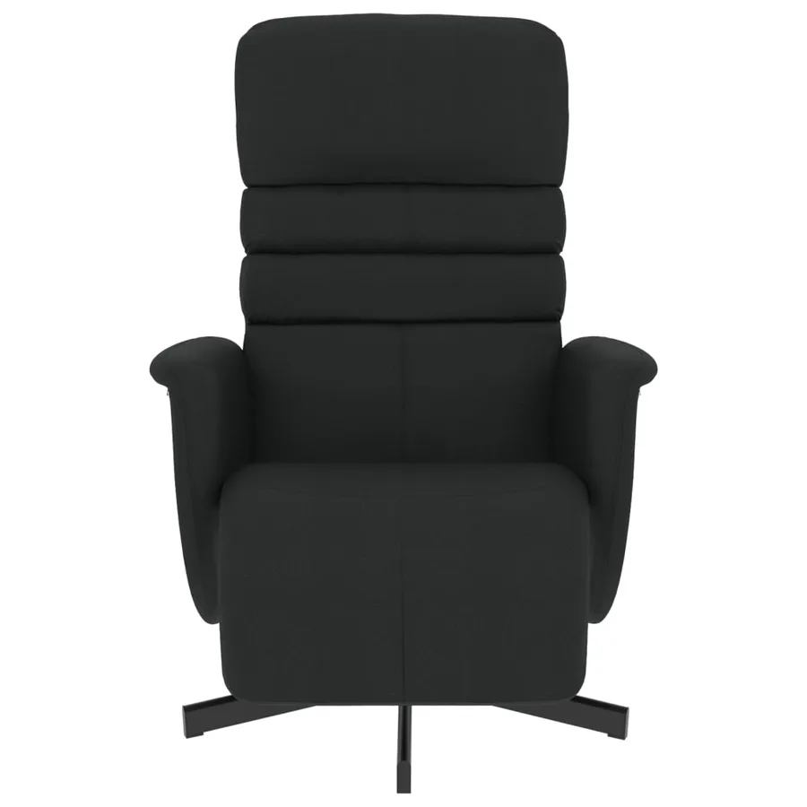 Fauteuil inclinable avec repose-pieds noir similicuir - 3