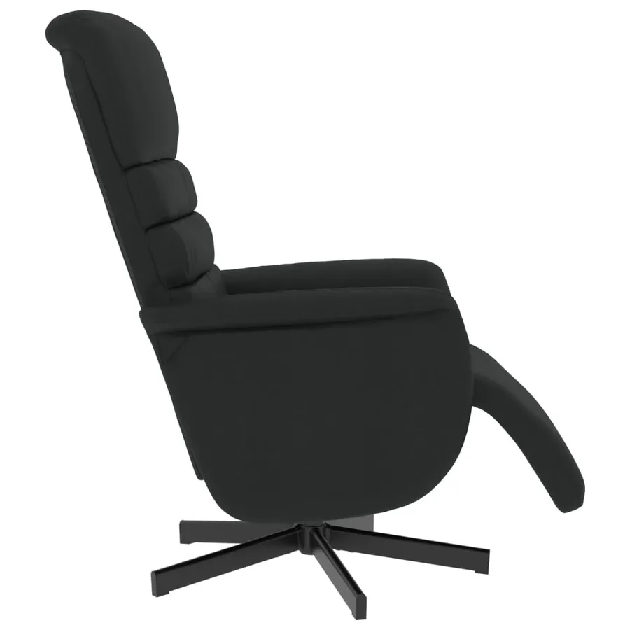 Fauteuil inclinable avec repose-pieds noir similicuir - 4