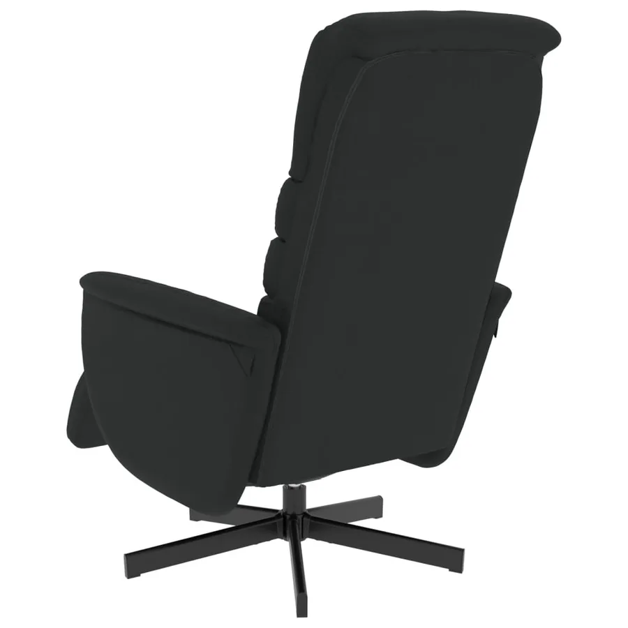 Fauteuil inclinable avec repose-pieds noir similicuir - 5