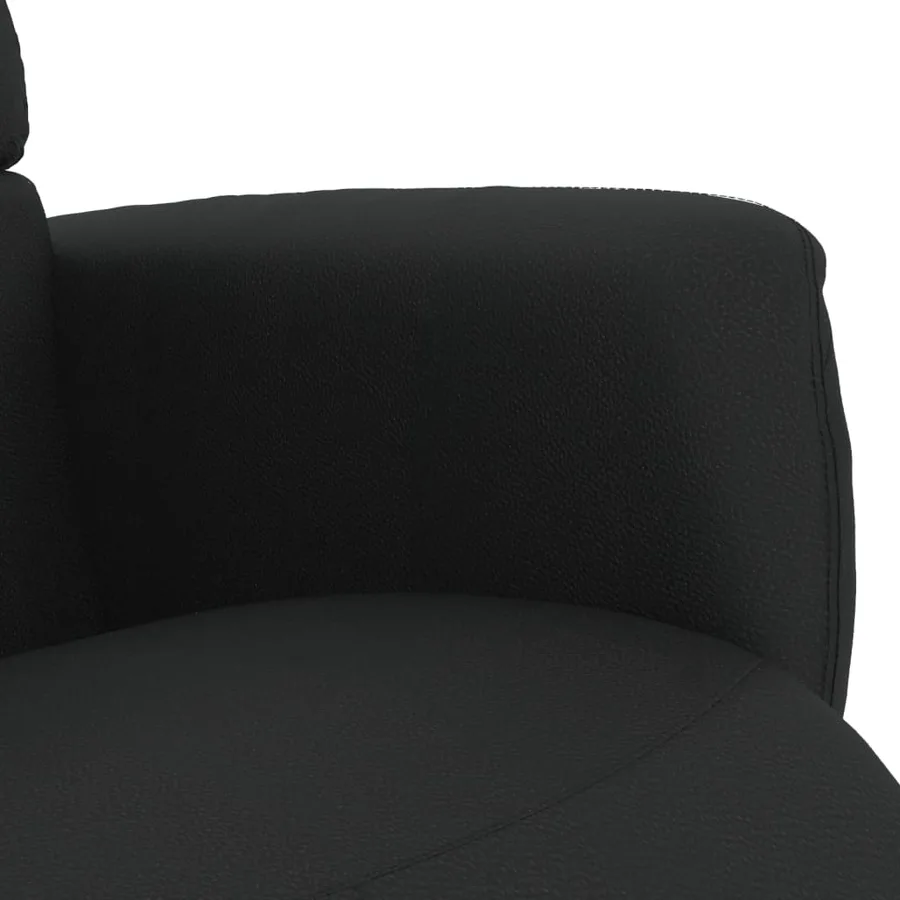 Fauteuil inclinable avec repose-pieds noir similicuir - 6