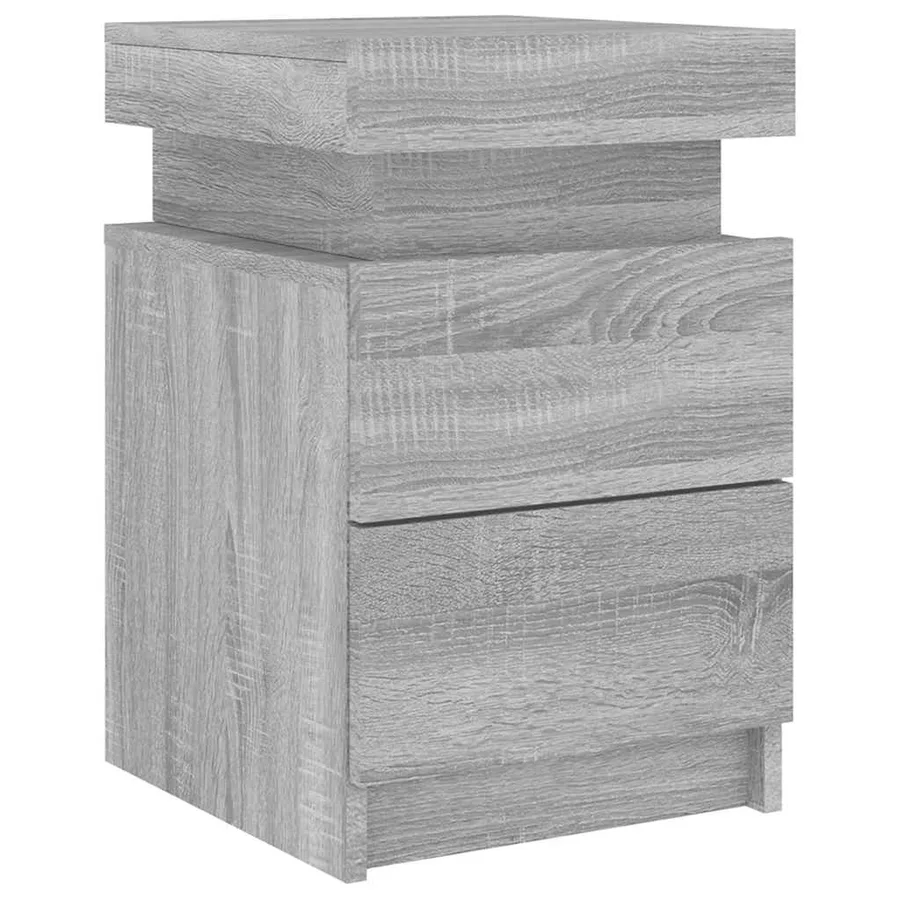 Table de chevet avec lumières LED sonoma gris 35x39x55 cm - 5
