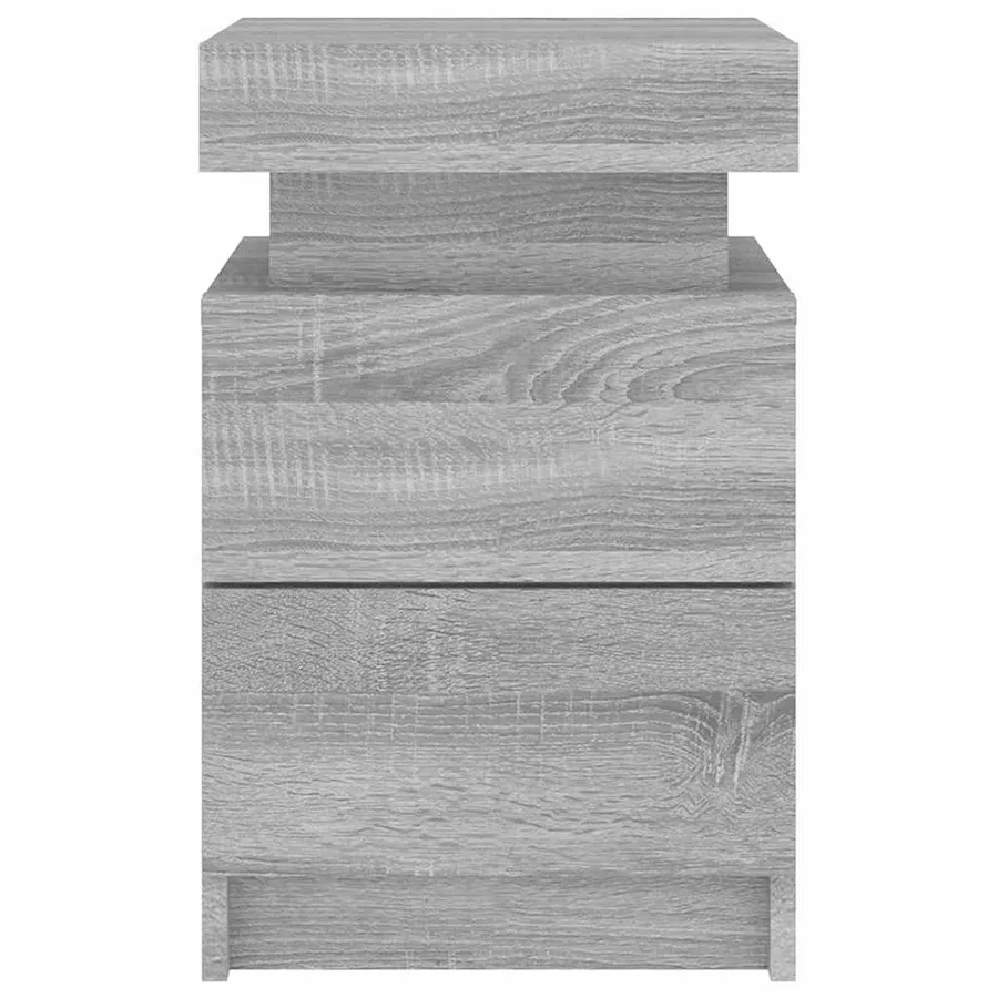 Table de chevet avec lumières LED sonoma gris 35x39x55 cm - 7