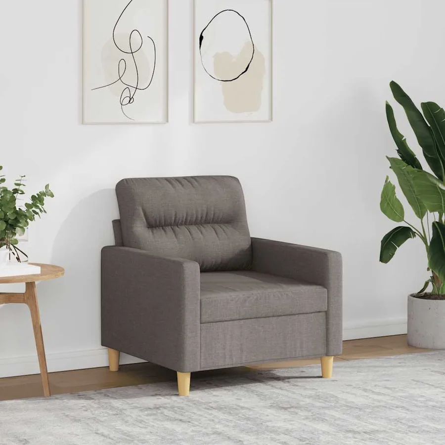 Fauteuil Taupe 60 cm Tissu