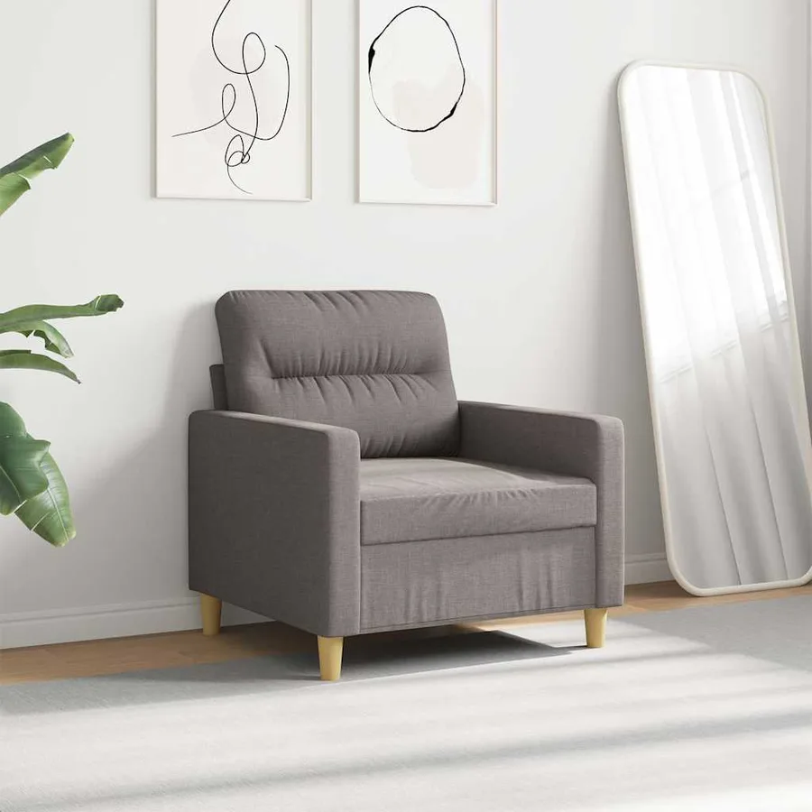 Fauteuil Taupe 60 cm Tissu - 3