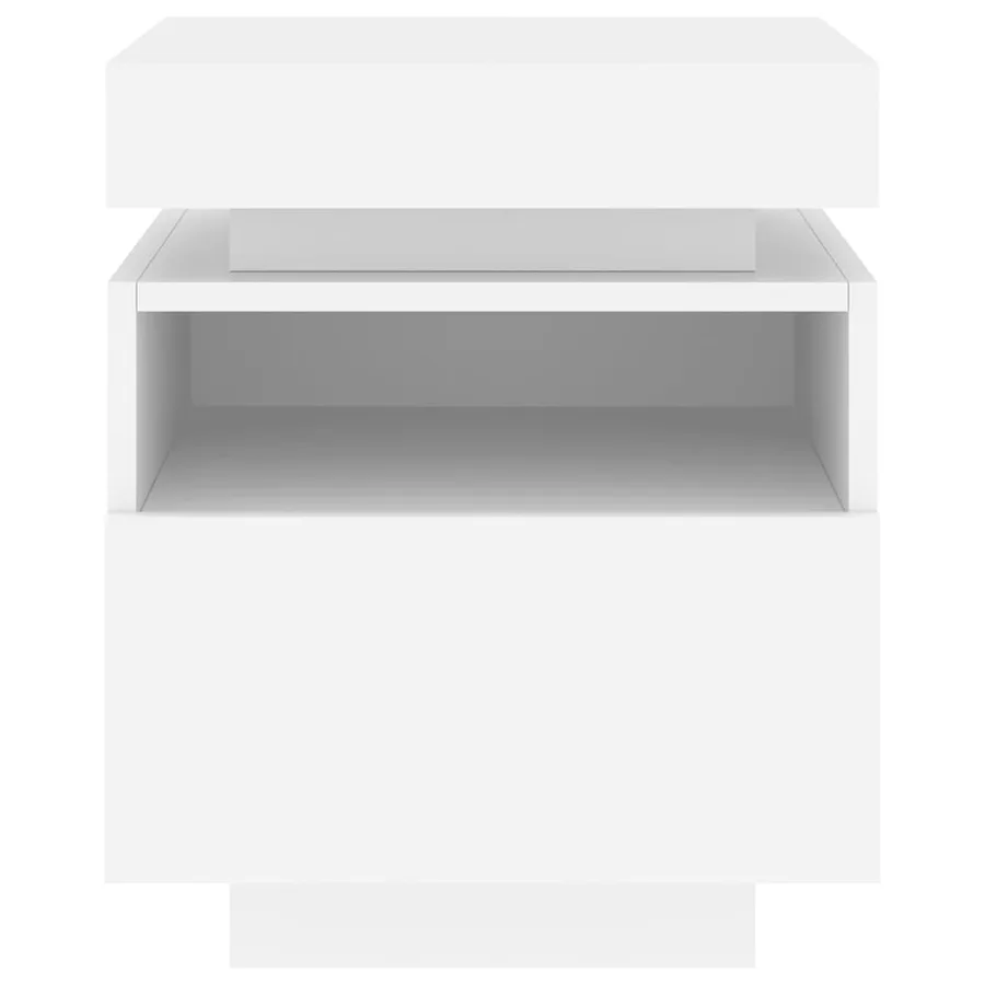 Armoire de chevet avec lumières LED blanc 40x39x48,5 cm - 6