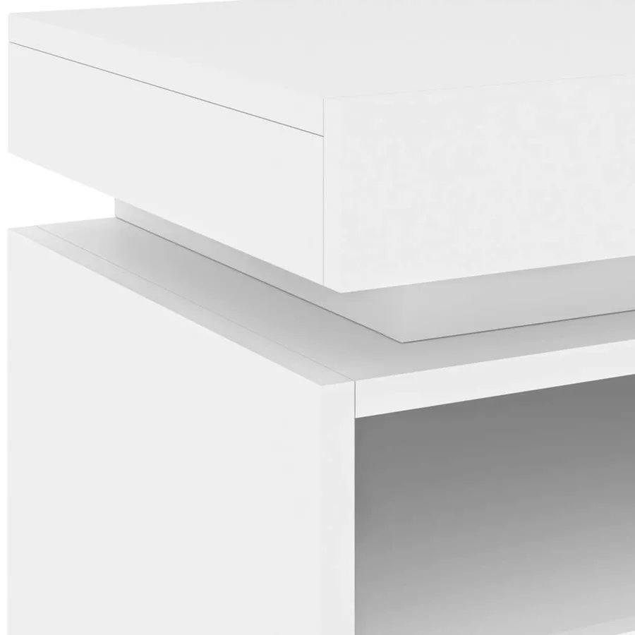 Armoire de chevet avec lumières LED blanc 40x39x48,5 cm - 9