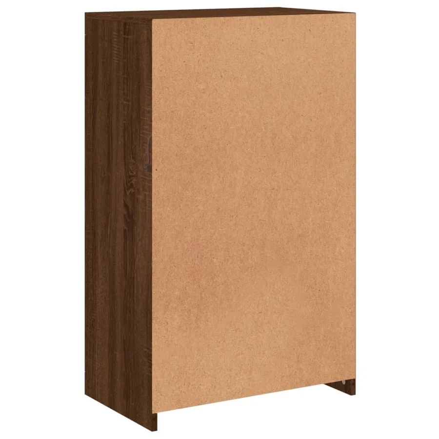 Armoire latérale avec lumières LED chêne marron bois ingénierie - 9