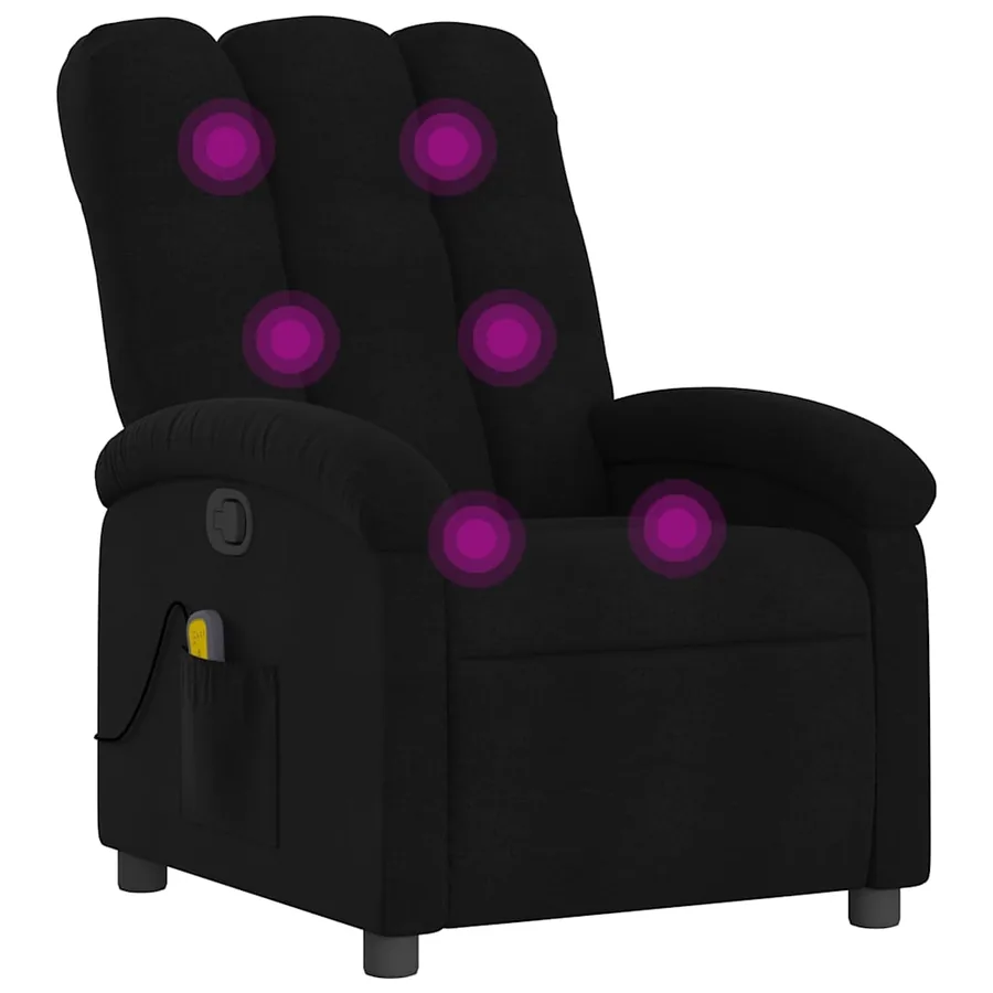 Fauteuil de massage inclinable noir tissu - 2