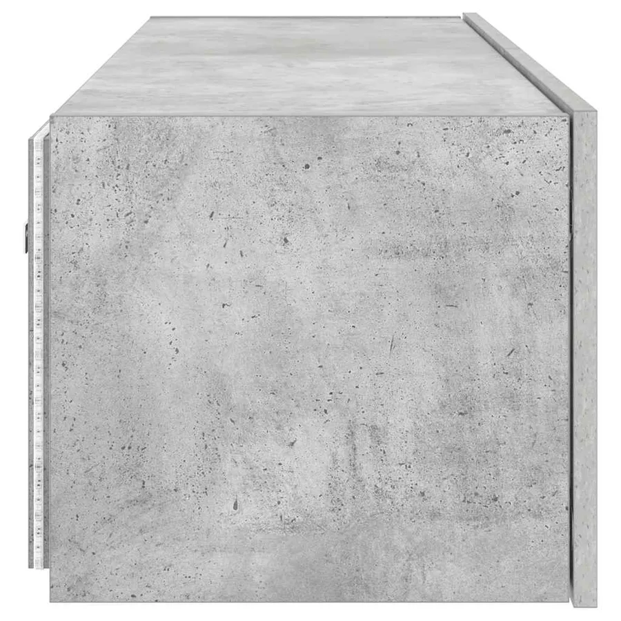 Meuble TV mural avec lumières LED gris béton 100x35x31 cm - 10
