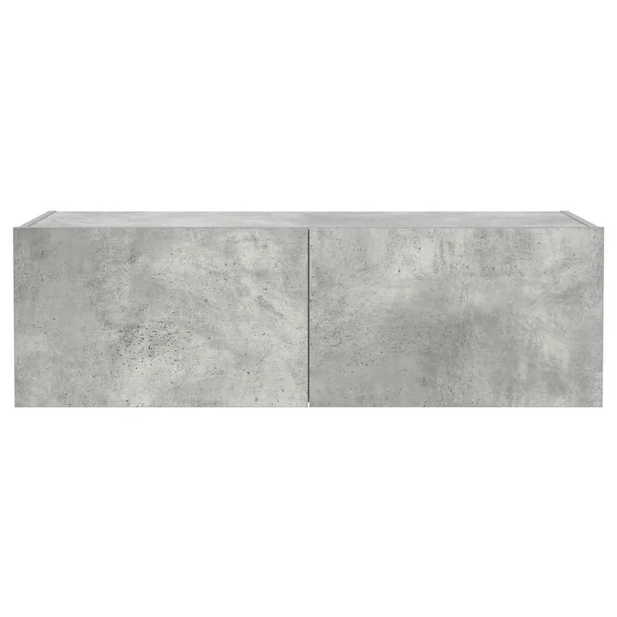 Meuble TV mural avec lumières LED gris béton 100x35x31 cm - 9