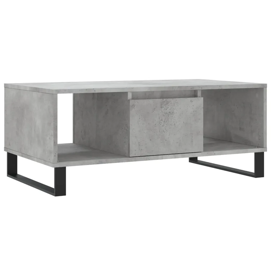 Table basse Gris béton 90x50x36,5 cm Bois d'ingénierie - 2