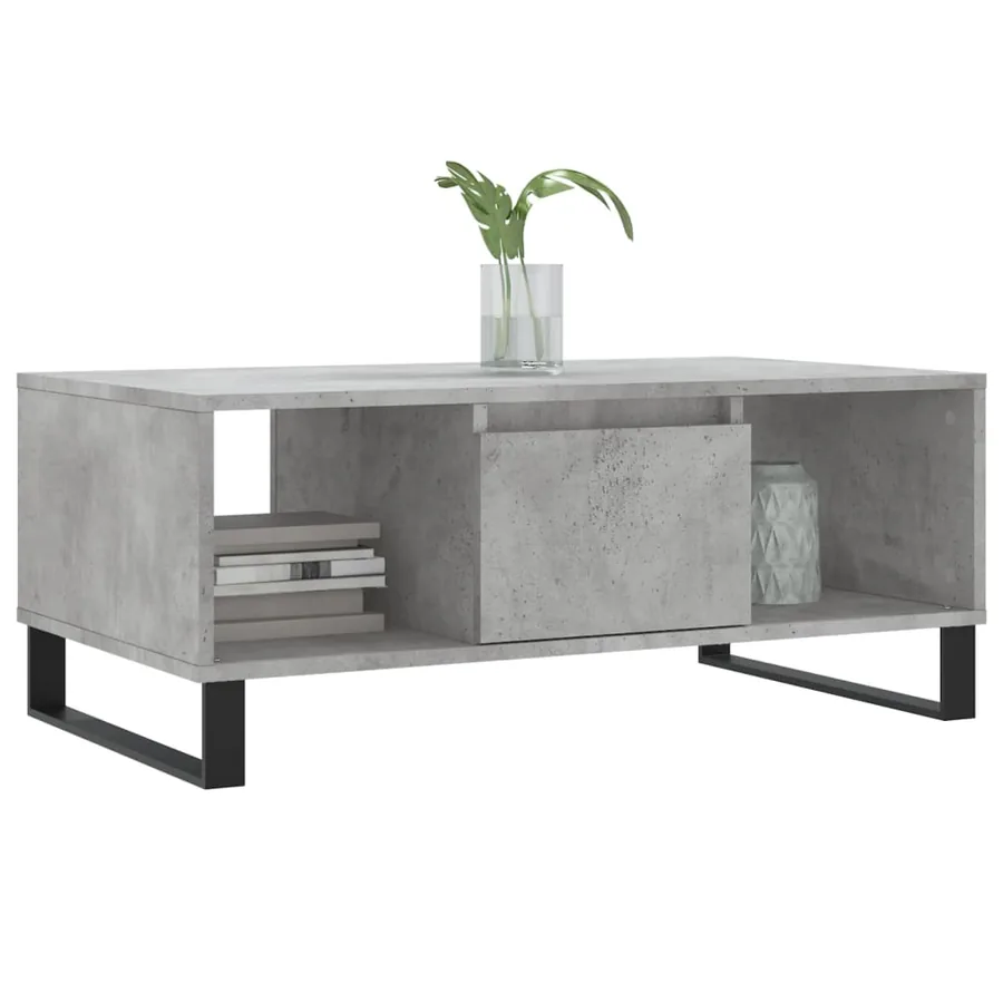 Table basse Gris béton 90x50x36,5 cm Bois d'ingénierie - 3