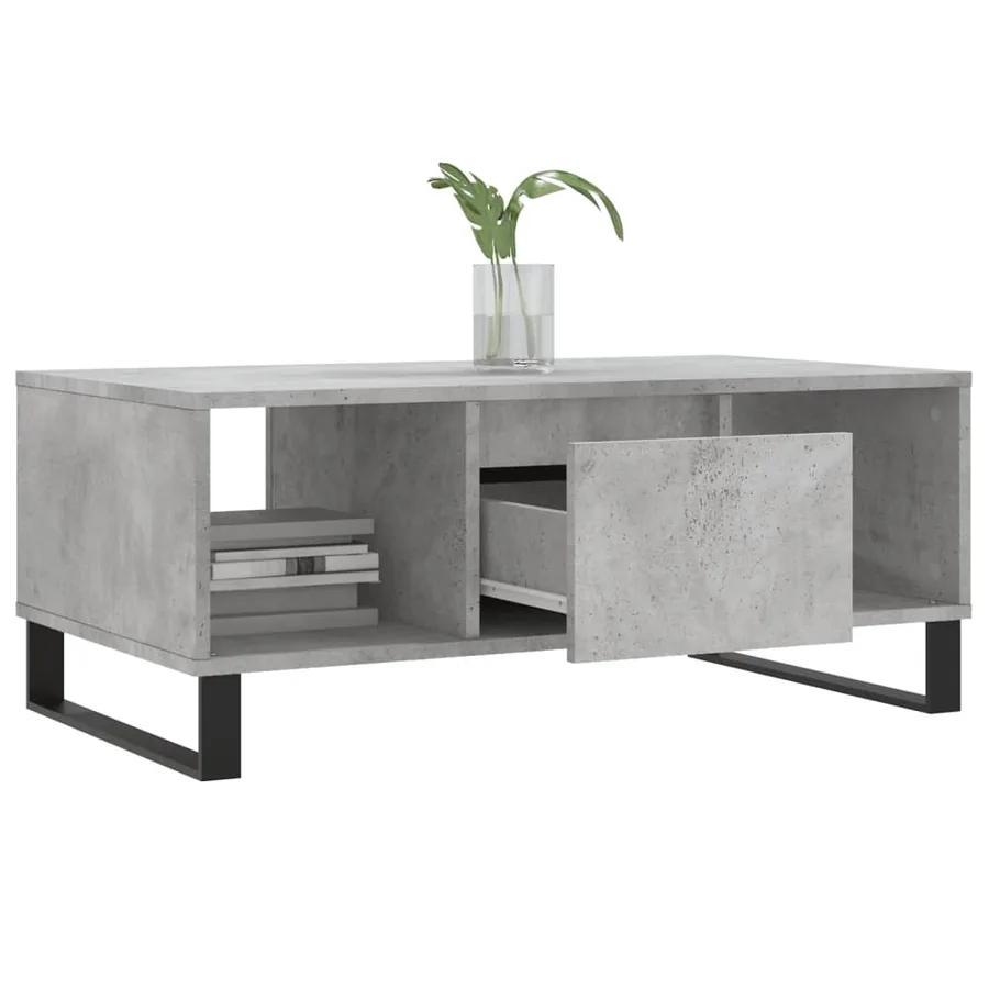 Table basse Gris béton 90x50x36,5 cm Bois d'ingénierie - 4