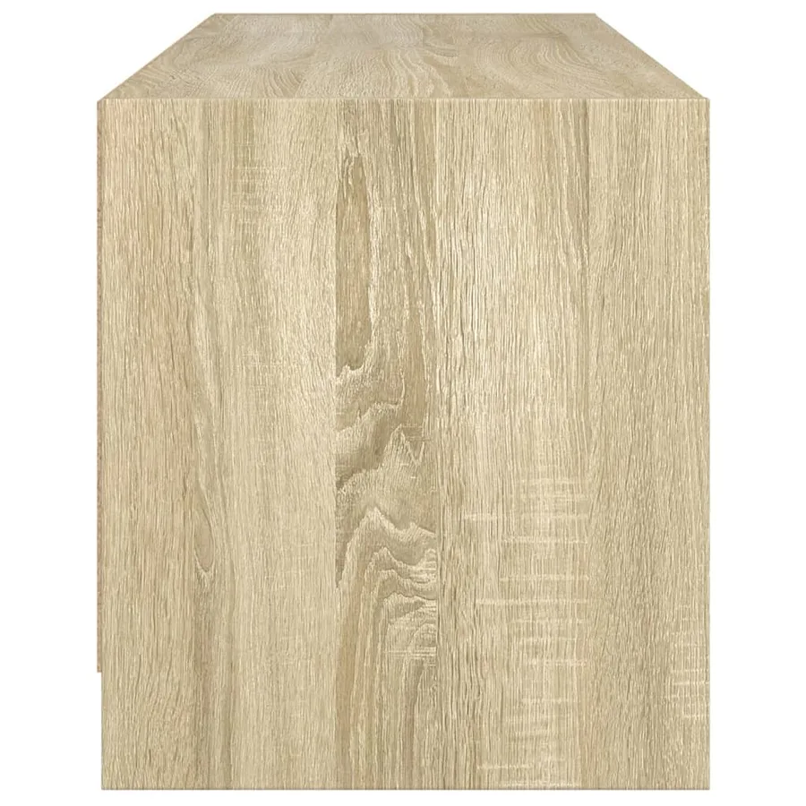 Meuble TV avec portes en verre chêne sonoma 102x37x42 cm - 7