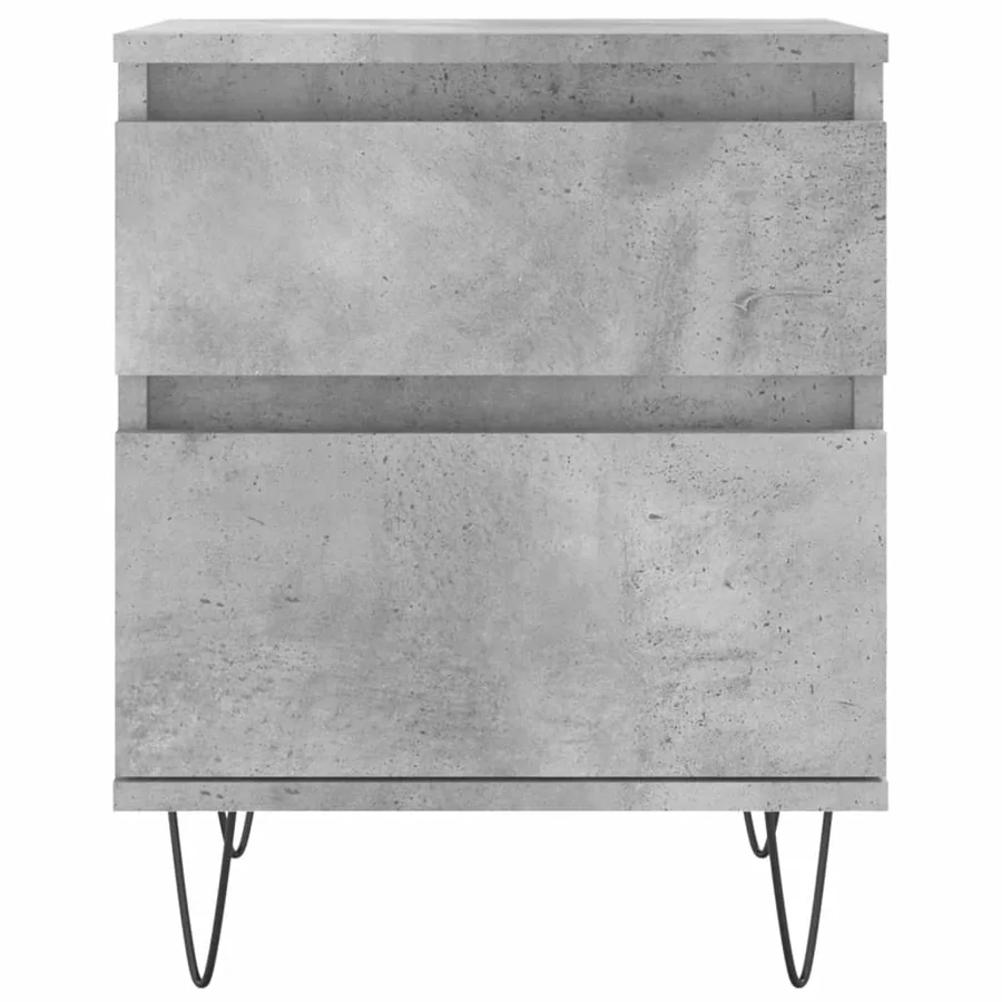 Tables de chevet 2 pcs gris béton 40x35x50 cm bois d’ingénierie - 4