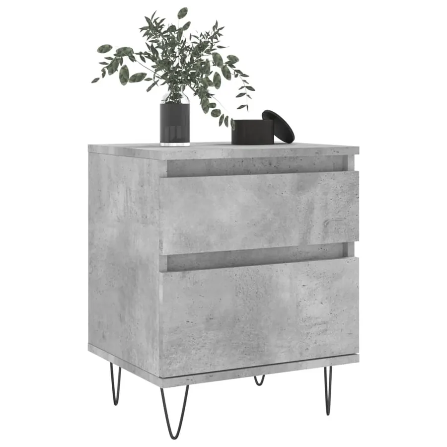 Tables de chevet 2 pcs gris béton 40x35x50 cm bois d’ingénierie - 9