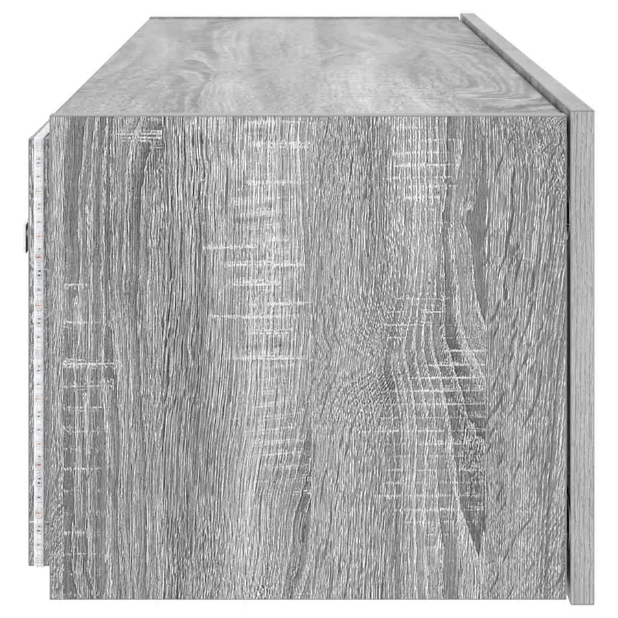 Meuble TV mural avec lumières LED sonoma gris 100x35x31 cm - 10