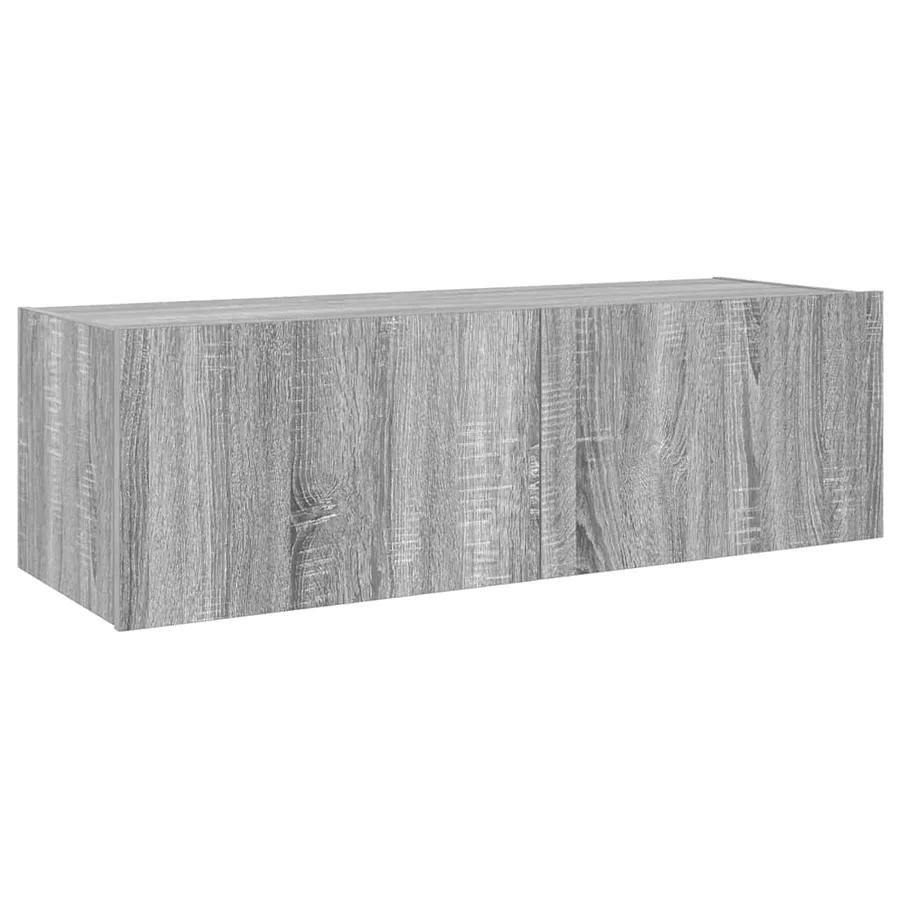 Meuble TV mural avec lumières LED sonoma gris 100x35x31 cm - 3